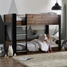 Julian Bowen Solomon Bunk Bed - Rustic & Black Julian Bowen Solomon Bunk Bed - Rustic & Black