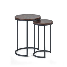 Julian Bowen Tribeca Round Nesting Side Tables - Walnut Julian Bowen Tribeca Round Nesting Side Tables - Walnut