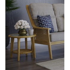 Daro Dingley 50cm Glass Top Round Side Table Daro Dingley 50cm Glass Top Round Side Table