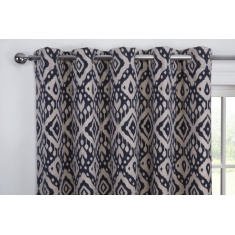 Sundour Marrakech Lined Eyelet Curtains - Navy