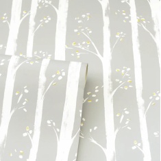 Arthouse Pretty Trees Wallpaper - Ochre/Grey