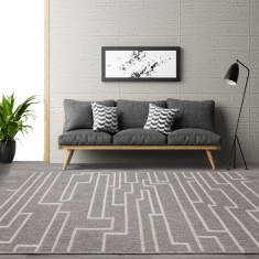 Asiatic Camber Track Modern Textured Rug - Grey