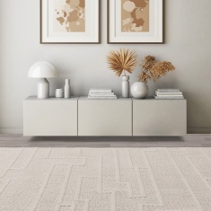 Asiatic Camber Track Modern Textured Rug - Ivory