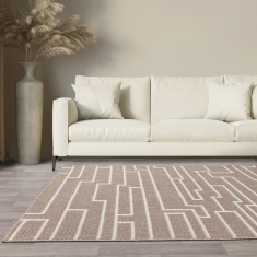 Asiatic Camber Track Modern Textured Rug - Sand