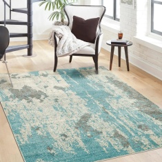 Asiatic Nova NV15 Abstract Rug - Painterly Duck Egg