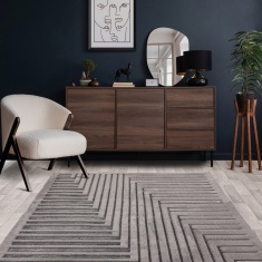 Asiatic Valley Connection Geometric 3D Rug - Charcoal