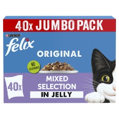 Felix Original Mixed Selection in Jelly Wet Cat Food - 40 x 85g Felix Original Mixed Selection in Jelly Wet Cat Food - 40 x 85g