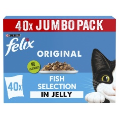 Felix Original Fish Selection in Jelly Wet Cat Food 40 x 85g Felix Original Fish Selection in Jelly Wet Cat Food 40 x 85g