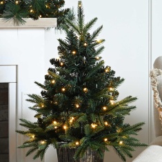 Festive Lit Firefly Artificial Christmas Tree In Pot