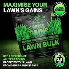 Grass Gains Organic Lawn Fertiliser Bulk Bag (Black Edition) - 2.5kg