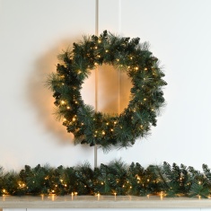 Festive Lit LED Firefly Wreath Battery Operated - 60cm