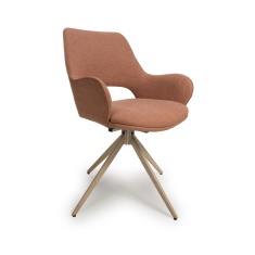 Paulie Fabric Swivel Dining Chair - Brick