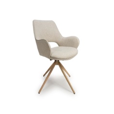 Paulie Swivel Fabric Dining Chair - Natural