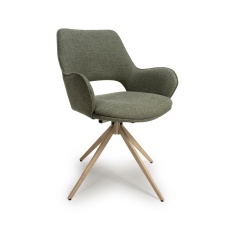 Paulie Swivel Fabric Dining Chair - Sage