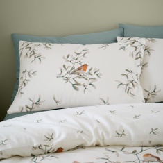 Catherine Lansfield Mistletoe Robins Brushed Cotton Duvet Set