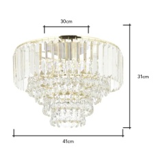 BHS Paladina Flush 40cm Ceiling Light - Brass/Clear