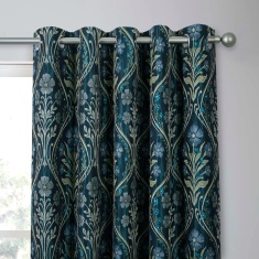 Curtina Estelle Eyelet Curtains Pair - Navy