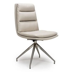 Nevada Swivel Dining Chair Stainless Steel Frame Taupe Seat Nevada Swivel Dining Chair Stainless Steel Frame Taupe Seat