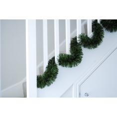 Festive 6 Ply Chunky Pine Garland 3m x 15cm - Green