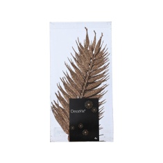 Decoris 4 Pack Glitter Ferns - Ginger Brown