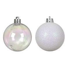 Decoris 10 Pack Baubles - Transparent/Iris