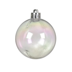 Decoris 6 Pack Baubles - Transparent/Iris