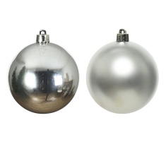 Decoris 10 Pack Baubles - Shiny/Matt/Glitter Silver