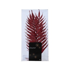 Decoris 4 Pack Glitter Ferns - Oxblood