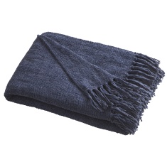 Appletree Soft Touch Chenille Throw 130cm x 180cm - Navy