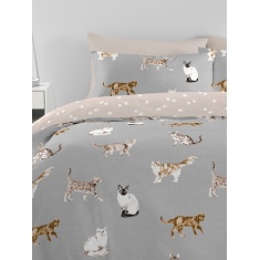 Fusion Cats Duvet Set - Grey