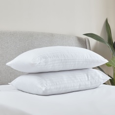 Catherine Lansfield Hotel Satin Stripe Pillow Pair