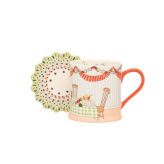 Cath Kidston Christmas Table Mug & Coaster Set