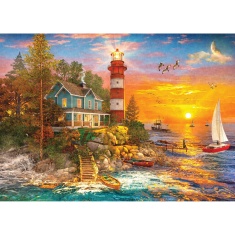 Gibsons Lighthouse Island 500 Piece Puzzle