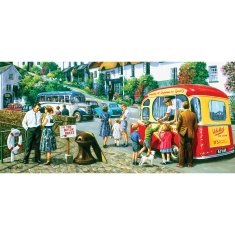 Gibsons Ice Cream by the River 636 Piece Panoramic Puzzle