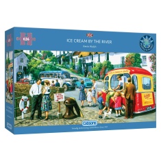 Gibsons Ice Cream by the River 636 Piece Panoramic Puzzle Gibsons Ice Cream by the River 636 Piece Panoramic Puzzle