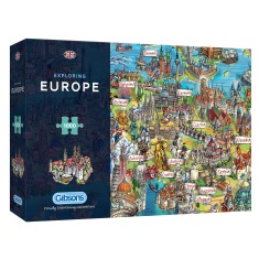 Gibsons Exploring Europe 1000 Piece Puzzle Gibsons Exploring Europe 1000 Piece Puzzle
