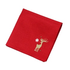 Peggy Wilkins Shimmer Stag Christmas Napkins 45cm - Red