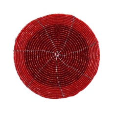 Peggy Wilkins Bliss Beaded Coasters Set Of 4 - Red