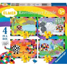 Ravensburger Elmer 4 in a Box Puzzle Ravensburger Elmer 4 in a Box Puzzle