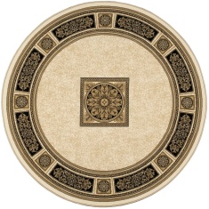 Mastercraft 057-0801/6223 Da Vinci Round Rug - Ivory/Black Mastercraft 057-0801/6223 Da Vinci Round Rug - Ivory/Black