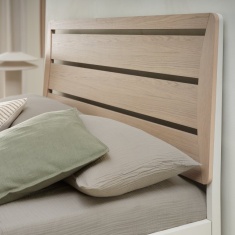 Delta Scandi Oak & Soft Grey Slatted Bedstead