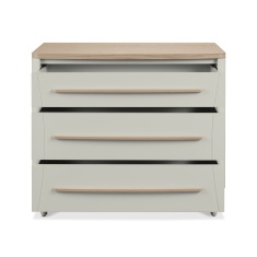 Delta Scandi Oak & Soft Grey 3 Drawer Wide Chest