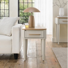 Delta Scandi Oak & Soft Grey Rectangular Lamp Table Delta Scandi Oak & Soft Grey Rectangular Lamp Table