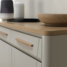 Delta Scandi Oak & Soft Grey Narrow Sideboard