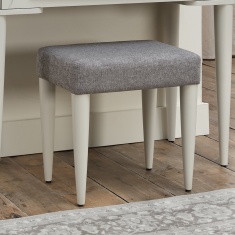 Delta Scandi Oak & Soft Grey Upholstered Stool - Lotus Grey Fabric Delta Scandi Oak & Soft Grey Upholstered Stool - Lotus Grey Fabric