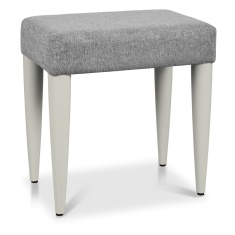 Delta Scandi Oak & Soft Grey Upholstered Stool - Lotus Grey Fabric