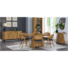 Kingston Rustic Oak 4 Seater Fixed Dining Table