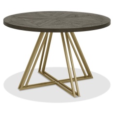 Vancouver Fumed Oak 4 Seater Circular Dining Table