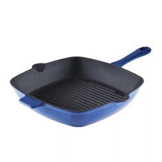 Barbary & Oak Foundry 26cm Cast Iron Grill Pan - Blue