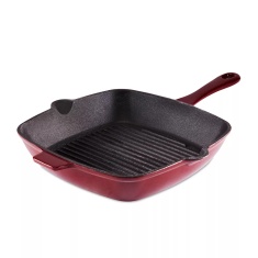 Barbary & Oak Foundry 26cm Cast Iron Grill Pan - Red